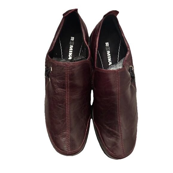 Romika Shoes Womens Size 37 6.5 -7 Brown Black Leather‎ Slip On Comfort Loafer - Picture 6 of 10